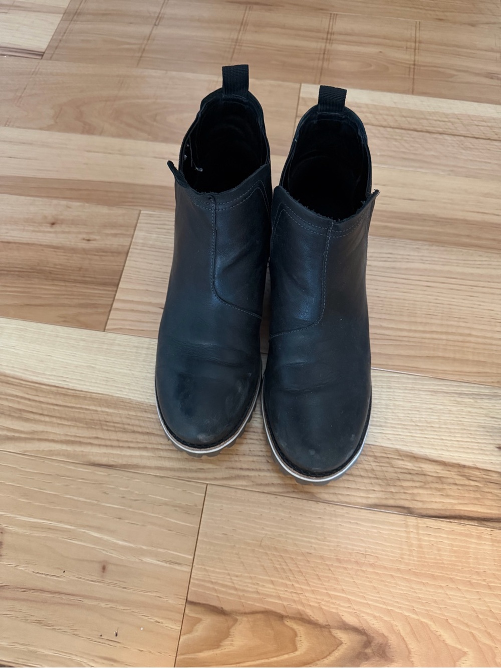 Chaco Black Leather Chelsea Ankle Boots